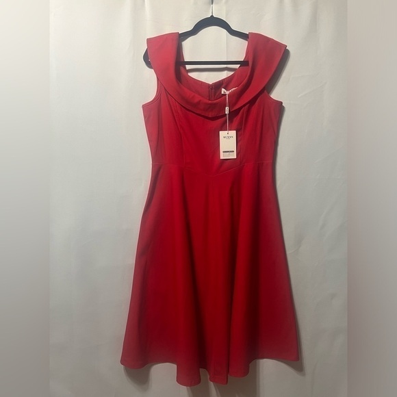 MUXXN RED 1950’ RETRO SWING DRESS SIZE 2XL - Picture 2 of 9